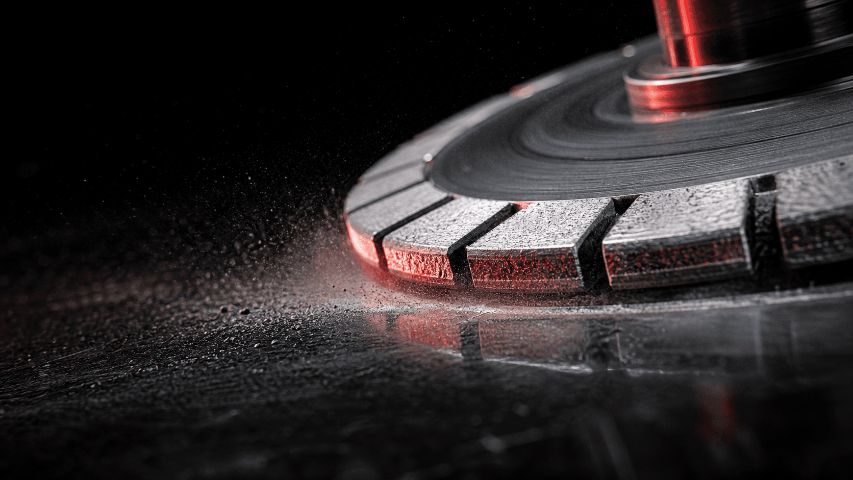 Diamond tooling grinding a concrete surface